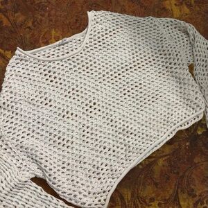 Garage Ivory Crochet Knit Top